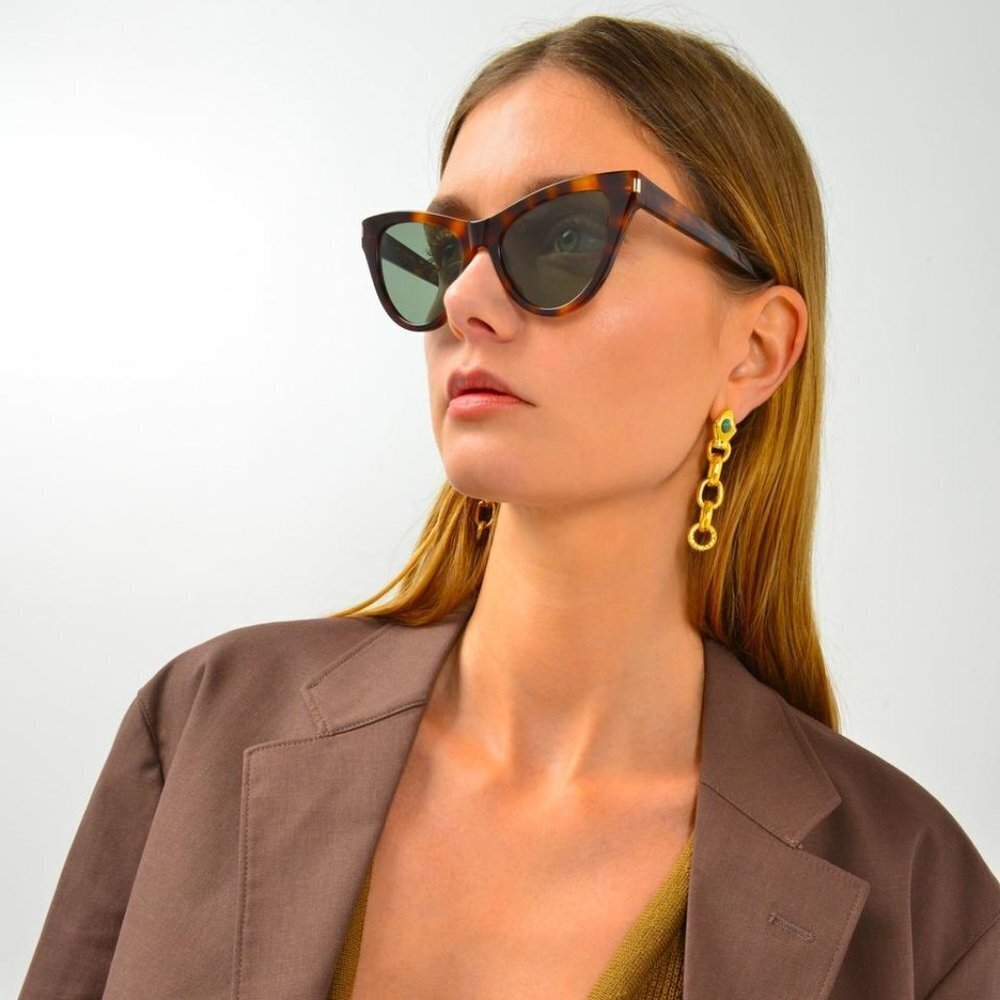 NWT Yves Saint Laurent SL425-003 Havana 54mm Sunglasses - Picture 3 of 8